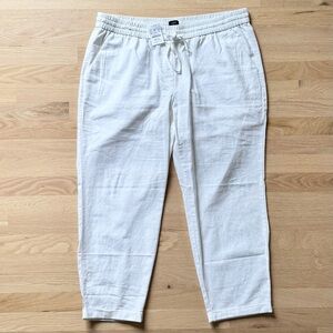 NWT J.Crew Factory White Linen Cotton Drawstring Pants